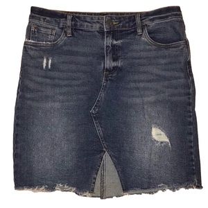 Kut from the Kloth Distressed Denim Hannah Skirt